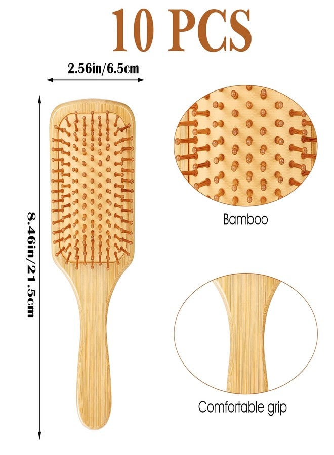 Hpmjz 10pcs Bamboo Hair Brushes for Women Bulk 8.46" × 2.5"Wooden Paddle Brush Scalp Massage Bamboo Bristles Anti Static Men Engraving DIY Gift Hairbrush for Father's Day Wedding Birthday Party - Image 2